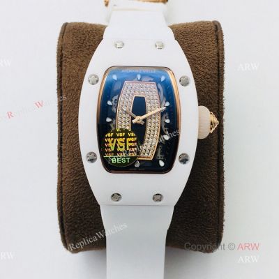 Hot Sale Replica Richard Mille RM 07-01 White Ceramic Case Automatic Watch For Women